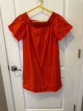J. Crew Bright Orange Off-Shoulder Dress - Women's Size 2